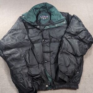 VTG‎ Trader Bay Coat Men's M Black Winter Puffer Jacket Waterfowl Feather Down